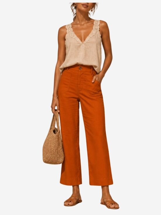 Maeve Pants - Anthropologie Maeve High Rise Double Button Wide Leg Crop Pants Sz 2